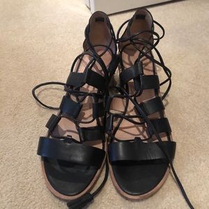 Madewell lace up heals
